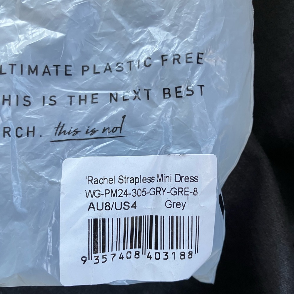NEW!!! PepperMayo Rachel Strapless Mini Grey Dress US 4 - Picture 14 of 14